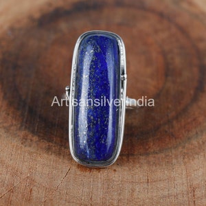 Lapis Lazuli Ring, Handmade Ring, Women Silver Ring, Blue Lapis Ring, Gift For Her, Antique Ring, Birthstone Ring, Lapis Jewelry.