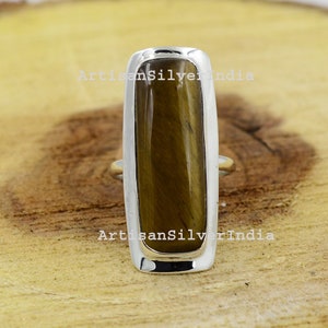 Tiger Eye Ring, Bohemian Gemstone Ring, Handmade Ring, Women Ring, Statement Ring, Yellow Tiger Eye Ring, Everyday Ring, Tiger Eye Jewelry.