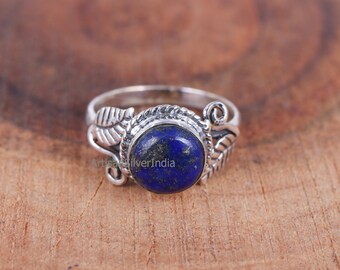 Blue Lapis Ring, Gemstone Ring, 925 Silver Ring, Lapis Lazuli Ring, Dainty Ring, Minimalist Jewelry, Gift For Her, Lazuli Silver Ring.