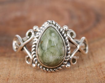 Regenwald Jaspis Ring: Handgemachter Statement Schmuck aus 925 Sterlingsilber