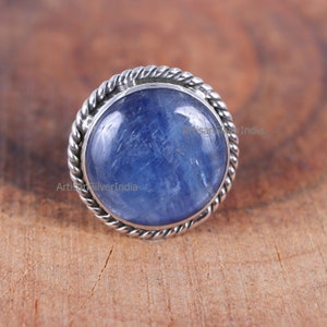 Natural Kyanite Ring, Handmade Ring, Gemstone Ring, Birthstone Ring, Anxiety Ring, 925 Silver Ring, Dainty Ring, Engagement Gift, Boho Gifts