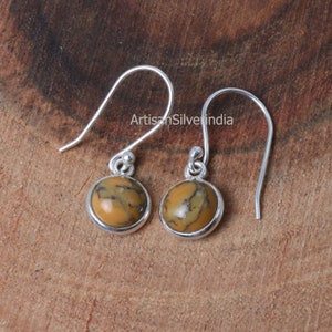 Dendrite Opal Earrings, 925 Silver Earrings, Gemstone Earring, Dangle Drop Earrings, Handmade Earring, Dendrite Earrings, Womens Jewelry.