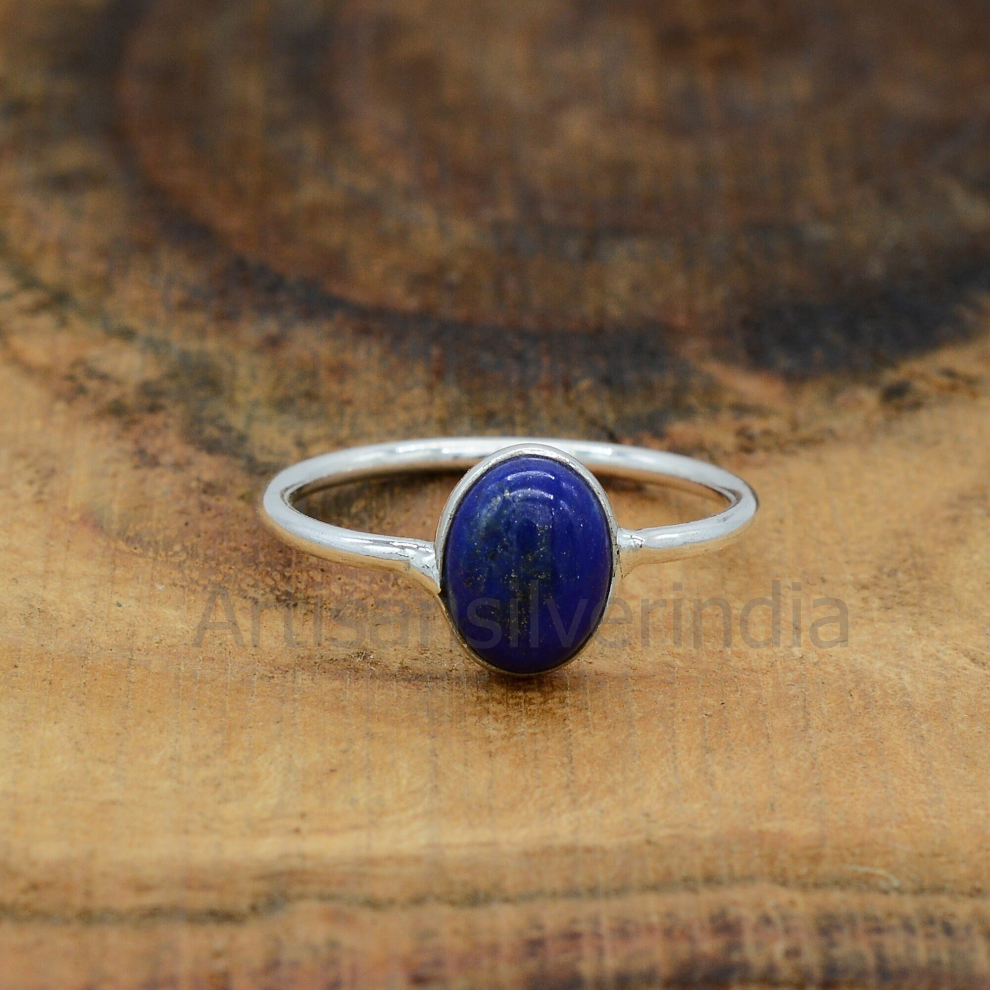 オーバル ラピスラズリ 925 スターリングシルバー リング - Etsy 日本
