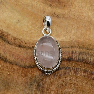 Rose Quartz Pendant, Rose Quartz Pendant Necklace, Unique Pendant, 925 Sterling Silver Pendant, Gemstone Pendant, Anxiety Pendant, Boho Gift
