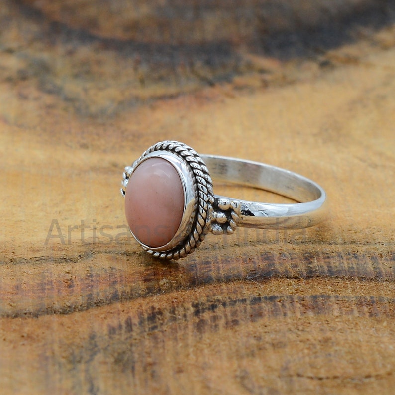 925 Silver Ring Pink Opal Ring Opal Stone Ring Promise Ring Statement Ring Ring For Women Gemstone Ring Antique Ring Everyday Ring