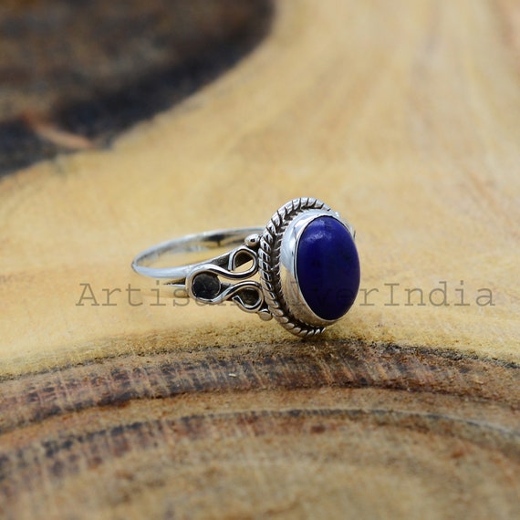 Lapis Lazuli Ring 925 Silver Ring Blue Lapis Ring Dainty Boho Ring Women Ring Gemstone Jewelry Dainty Ring Engagement Gifts. Etsy