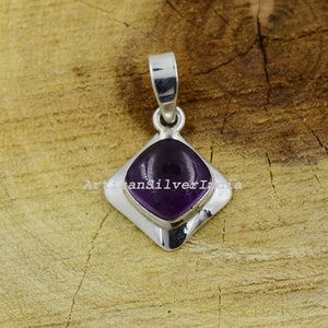 Natural Amethyst Necklace / Amethyst Pendant / Sterling Silver Amethyst Necklace / Purple Pendant / Gemstone Necklace / February Birthstone.