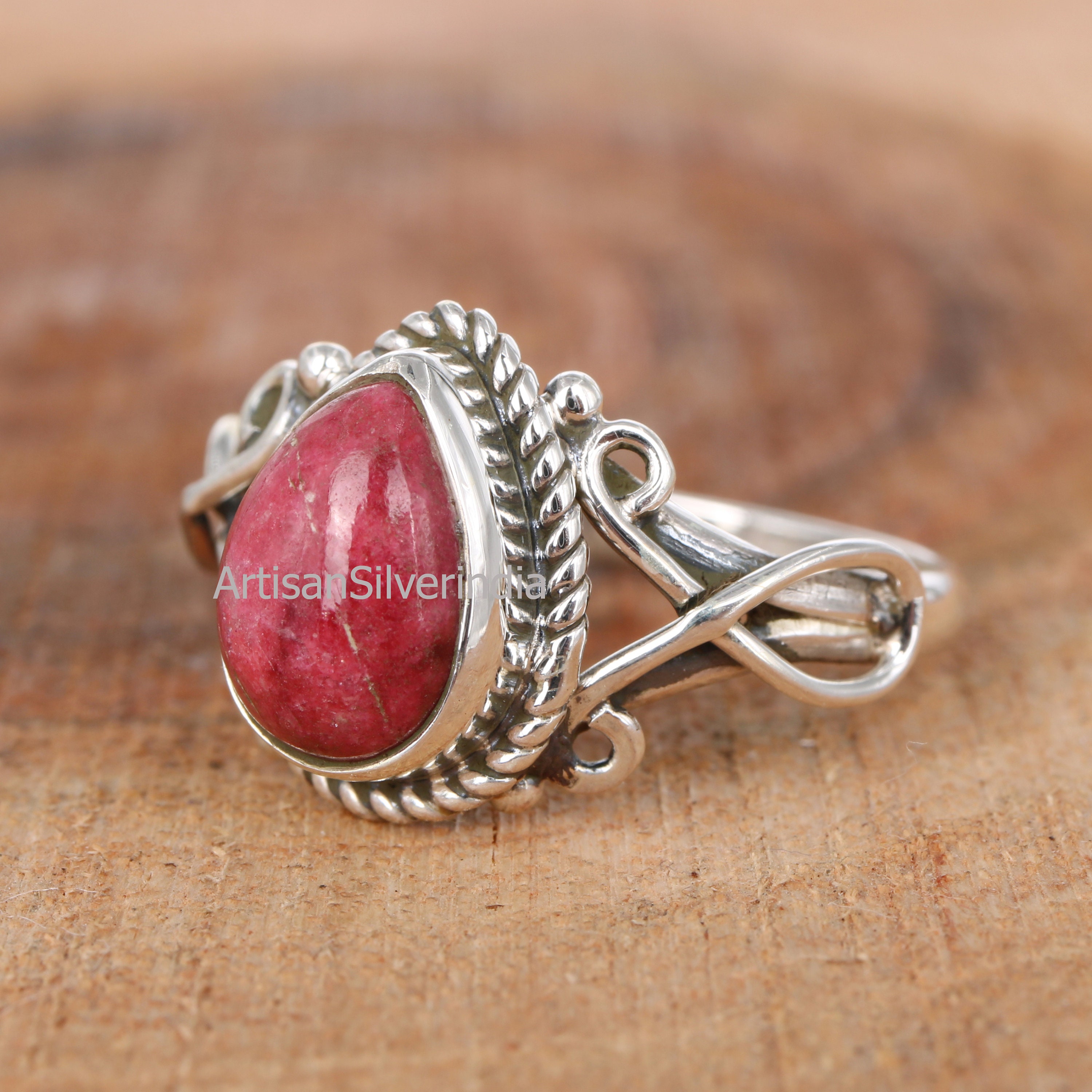 Thulite Ring, Pink Stone Ring, Self-Love Ring, Statement Ring, Women Ring, Gift for Her, Daily Wear Ring, Birthstone Ring, Friendship Ring, Love