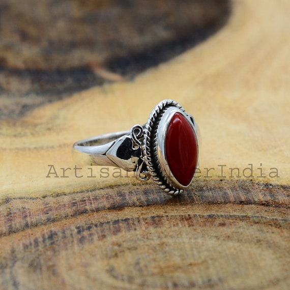 Buy Red Gemstone Ring, Coral Ring, Coral Statement Ring, Engagement Ring,  Gold Coral Ring, Women's Ring, Fashion Ring, Precious Stone Ring Online in  India - Etsy