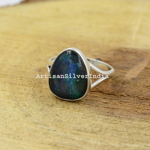 Boulder Opal Ring, 925 Silver Ring, Gemstone Ring, Australian Boulder Opal Ring, Gift For Her, Women Ring, Opal Jewelry, Everyday Ring. image 5