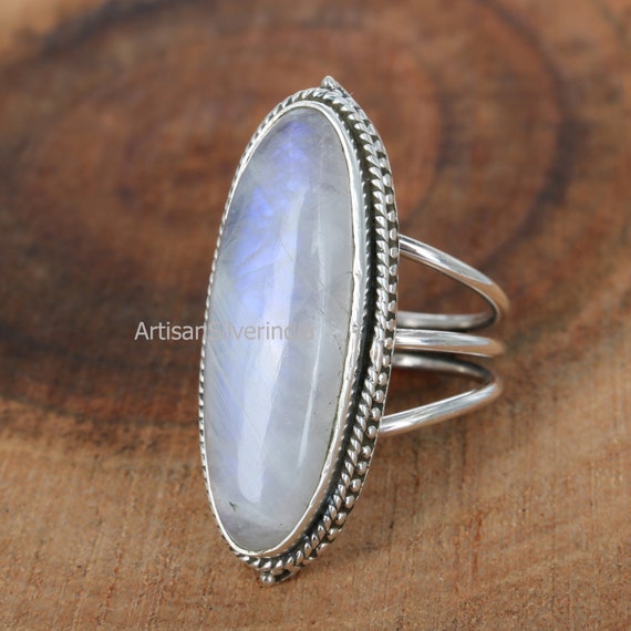 Anillo De Lapislázuli Ovalado Hecho A Mano: Anillo Bohemio De Plata De Ley 925 - España