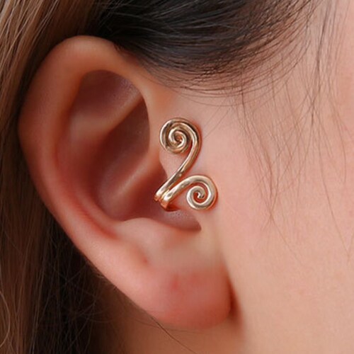 Cartilage Punk Ear Cuff Clipon Earrings Nonpiercing Wrap Etsy