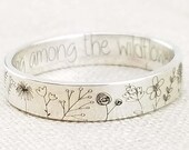 925 Sterling Silver 39 Among the Wildflowers 39 Ring,Delicate Flower Ring ,Flower Daisy Dainty Simple Carved Bohemian Hippie Floral Boho Ring