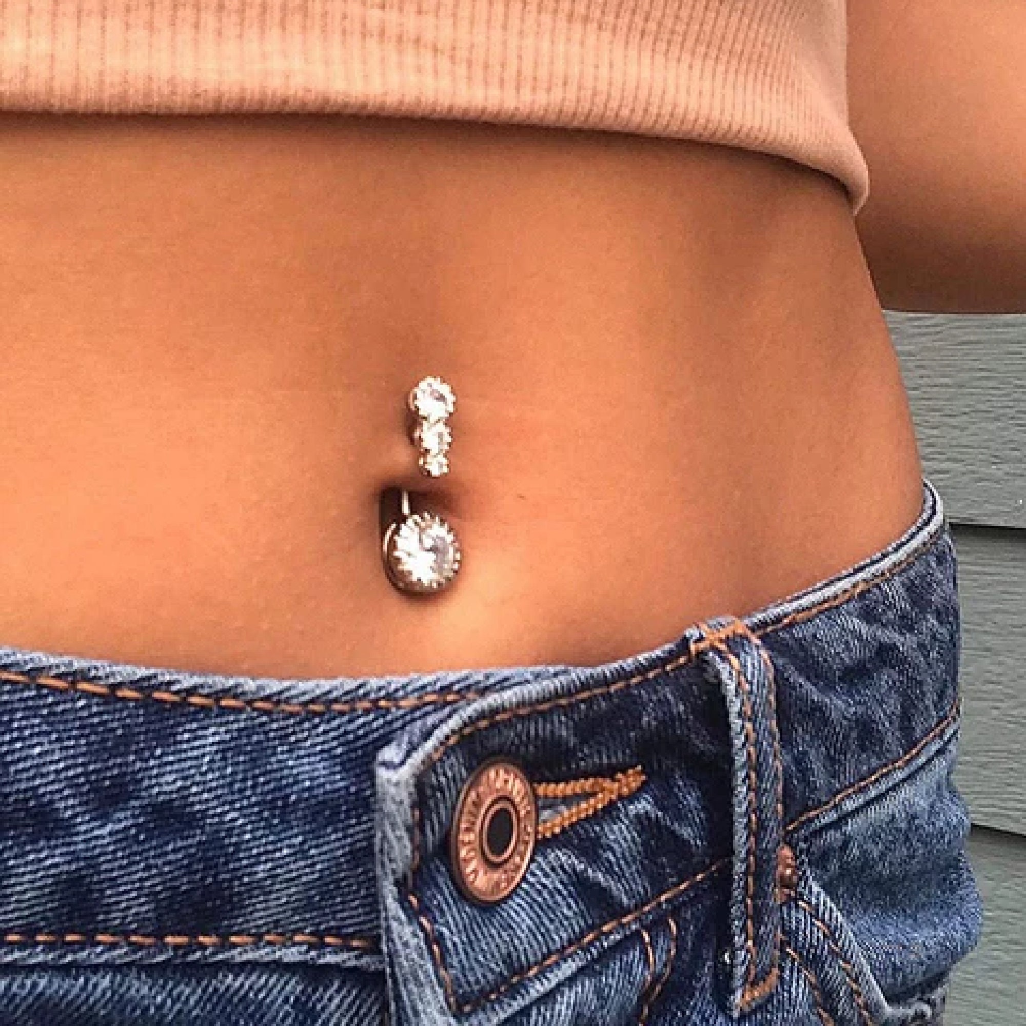 Fashion Non Pierce Sterling Silver Zirconia Sexy Belly Button Navel Ring |  Jumia Nigeria