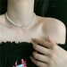 Saturn Pearl Necklace, Short Necklace, Saturn Choker, Pearl Choker, Orbit Planet Necklace, Orb Pearl Necklace, Saturn Choker Necklace