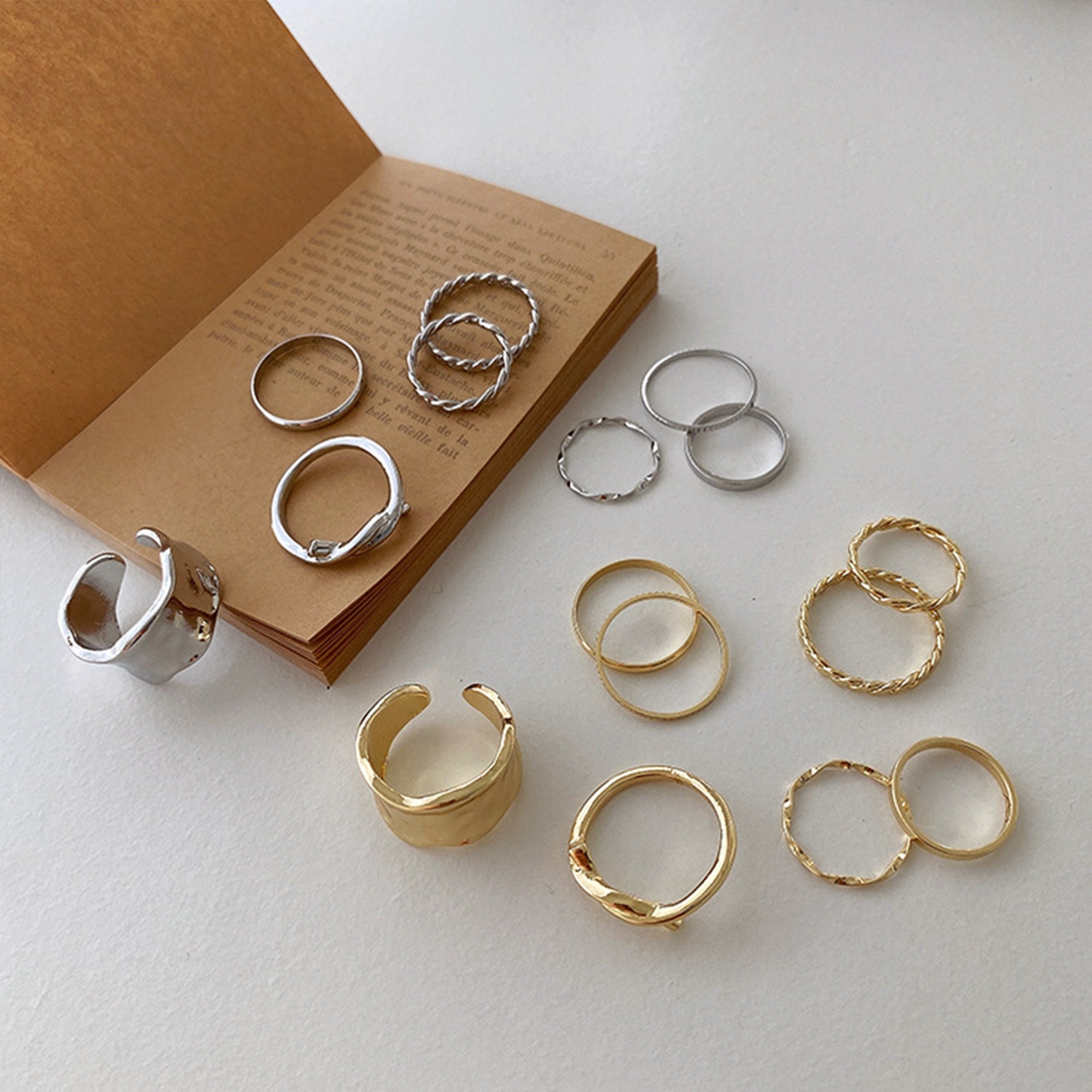 8 Pcs GOLD MIDI RING Set Gold Knuckle Ring Set Stacking Etsy
