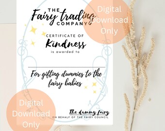 A4 Digital Download only Dummy fairy certificate