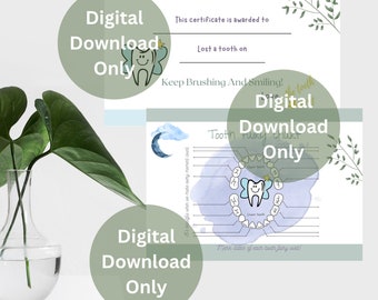 Tooth fairy chart and official certificate