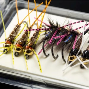ATTRACTOR NYMPH SET - 9 Fliegen Bachforelle Seaforout Patagonien Huchen große Nymphen