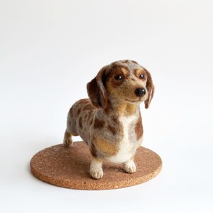 Needle Felted Dachshund Figurine: Custom Dog Memorial Sculpture