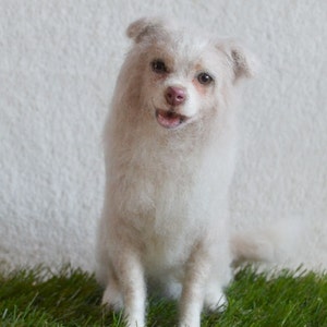 Custom Needle Felted Dog Sculpture: Pet Memorial, Realistic Wool Art