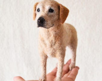 Custom dog, Needle felted labrador retriever, Personalized pet memorial gift