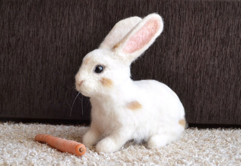 Personalized Bunny, Needle Felted Rabbit, Realistic Pet, Handmade Bunny ...