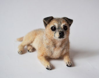 Custom dog sculpture, Needle felted dog, Realistic animal portrait, Memorial gift decor