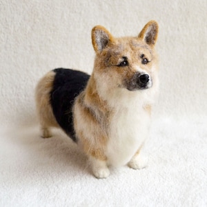 Needle Felted Corgi – Custom Dog Figurine, Realistic Pet Memorial, Corgi Owner Gift