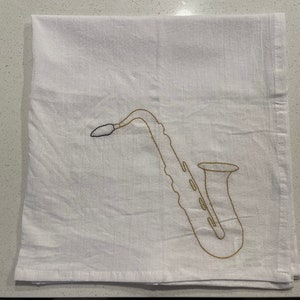 Saxophone Kitchen Dish Towel