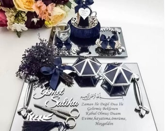 Personalized Engagement Tray Set, Wedding Favors, Save The Date Gifts, Engagement Favors, Tray Set, Engagement Rings, Bride And Groom Gifts