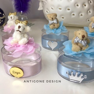 Boîte à bonbons personnalisée ours en peluche, cadeaux de naissance, faveurs de baptême, cadeaux de fête d'anniversaire, accueil de bébé, boîte de chocolat, cadeaux personnalisés