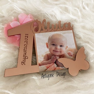 Custom Birthday Photo Favors, Personalized Mirror Magnet, Photo Frames, Birthday Party Favors, Picture Frames, Acrylic Favor, First Birthday