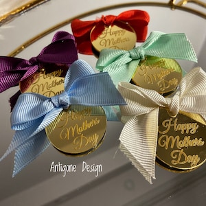 Etiqueta de espejo de acrílico personalizada, regalos personalizados, amuleto de pastel, etiqueta de logotipo de nombre, favores de baby shower, etiqueta de boda, etiqueta de chocolate, ficha de recepción