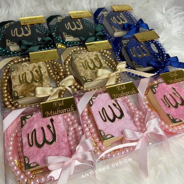 Custom Mini Quran Gift Set, Ramadan Gift, Eid Gift Set, Personalized Islamic Gift, Arabic Quran and Tasbih Set, Ameen Gift, Muslim Favors