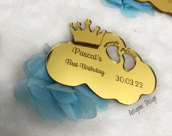 Custom Cloud Acrylic Mirror Magnet, Baby Shower Gift, Birthday Party Favors, Personalized Gifts, Baby Welcoming, Baptism Gift, Sweet 16