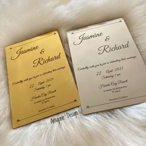 Luxus Hochzeitseinladung, Acrylspiegel Einladung, Jubiläumseinladung, Babyparty Einladung, Individuelle Einladung, Geburtstagseinladung