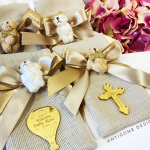 Teddy Bear Gift Bag, Thank You Beary Much, Personalized Gifts, Birthday Party Giveaway, Baptism Gift, Baby Shower Favors, Treat Bag
