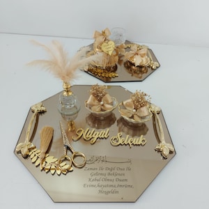 Personalized Engagement Tray Set, Wedding Favors, Bride To Be, Engagement Favors, Tray Set, Engagement Rings, Bride And Groom Gifts