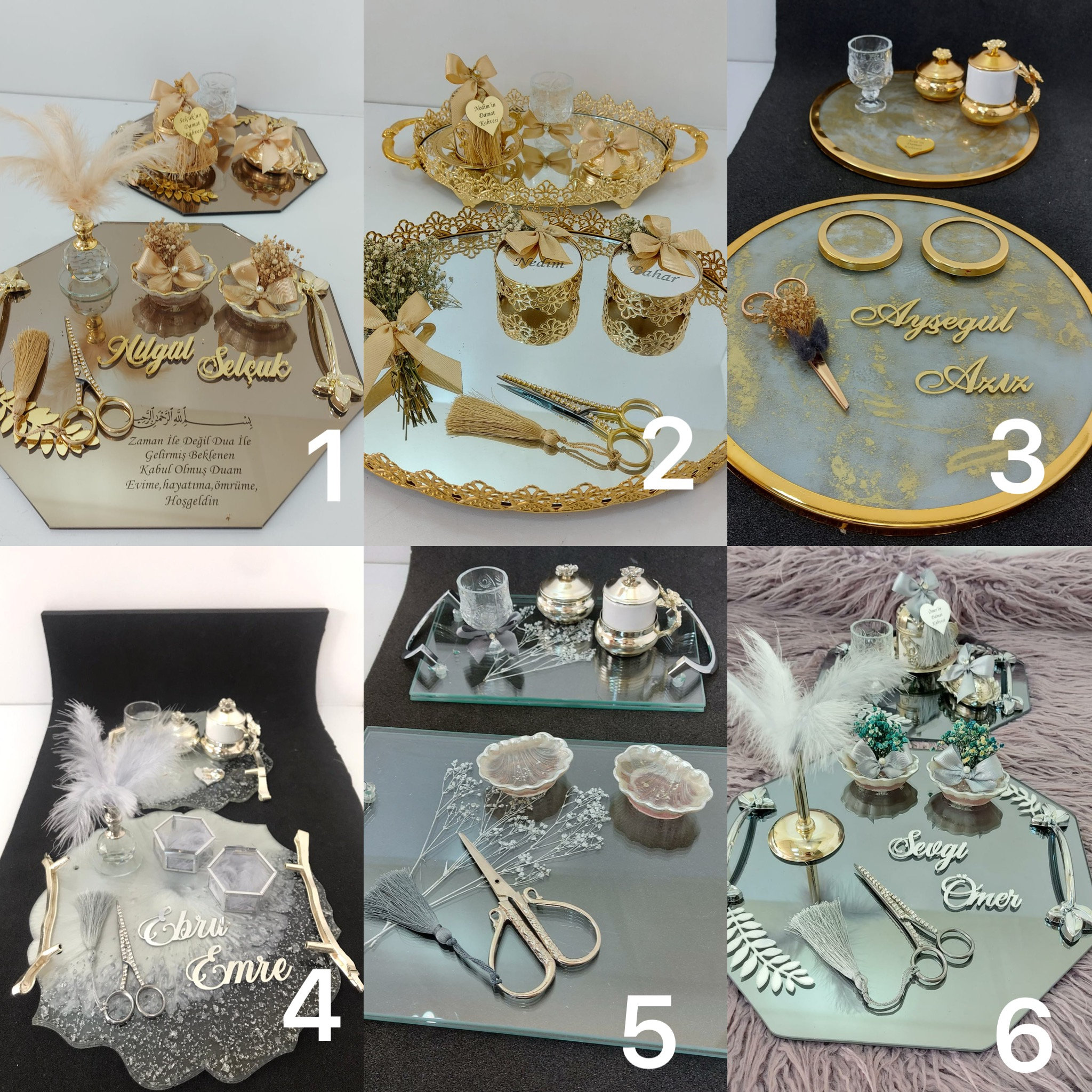 Personalized Engagement Tray Set Wedding Favors Bride to Be Etsy