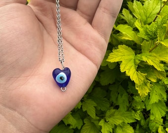 Protection Evil Eye Heart Necklace | 18Inch Energy Necklace