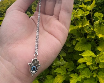 Evil Eye Hand of Peace Necklace | Good Intentions Pendant 18Inch Necklace