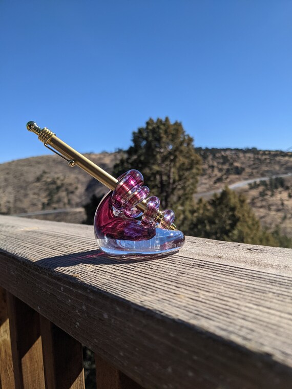 Handblown Glass Pen Holder Amazing Amethyst Etsy