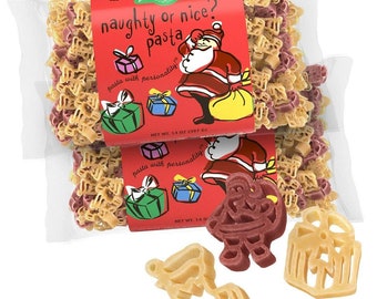 Pastabilities Naughty or Nice Pasta, Fun Shaped Santa & Present Noodles for Kids and Holidays, Non-GMO Natural Wheat Pasta 14 oz (2 Pack)