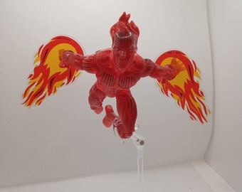Action Figure Fireball Power Effects 1/12 Scale - Translucent Red and Yellow with holo accents x2 (approx. 4 x 7cm) - FIGURE NOT INCLUDED