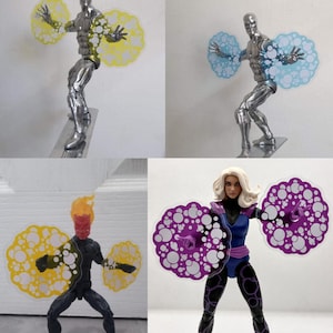 Action Figure Cosmic Power Effects 1/12 Scale - White and Translucent Coloured x2 (approximately 5cm) - FIGURES NOT INCLUDED