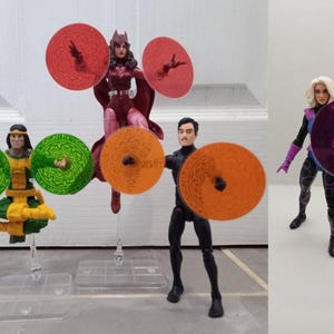 Action Figure Spell Disc Power Effects 1/12 Scale - White and Various Colours x2 (approximately 6cm diameter) - FIGURE NOT INCLUDED