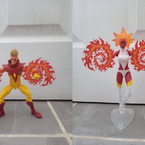 Action Figure Fire Power Effects 1/12 Scale - Translucent Red, Orange and Yellow x2 (6-7cm or 4-5cm diameter) - FIGURE NOT INCLUDED
