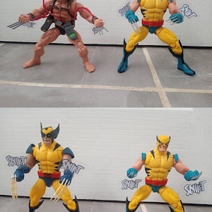 Action Figure Claw-Popping Word Effects 1/12 Scale - White on Black x4 (2 different size choices) - FIGURE NOT INCLUDED