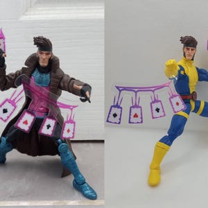 Action Figure Kinetic Cards Power Effects 1/12 Scale - Set of 2 Different Effects - FIGURE NOT INCLUDED